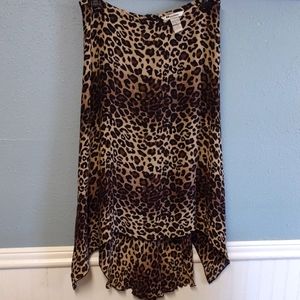 Brown and Black Asymmetrical Midi Skirt for Night Out 100% Silk